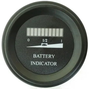 24V Apvalios baterijos indikatorius 10 Bar Skaitmeninis LED Baterijos Išsikrovimo Indikatorius metro LSV NSV golfo vežimėliai