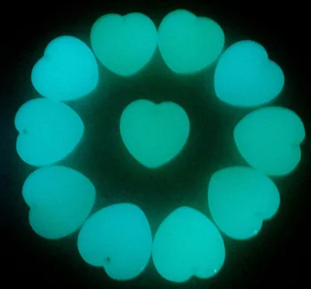 25mm, Gamtinis akmuo, mėnulio akmuo Tamsoje švytintys Fluorescenciniai Širdies formos pakabukas, 