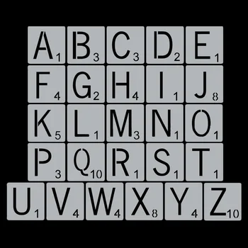 26PCS Daugkartinio naudojimo Scrabble Raides Abėcėlės Trafaretai, Piešimo, Tapybos Šablonai 