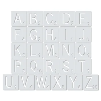 26PCS Daugkartinio naudojimo Scrabble Raides Abėcėlės Trafaretai, Piešimo, Tapybos Šablonai 