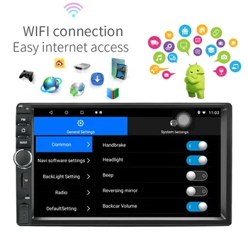 2GB+32G 2Din Android 8.1 Automobilio Multimedijos Grotuvas universalus radijas Stereo 7