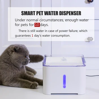 2L Automatinė Naminių Kačių Fontanas Finansuojančiojo Su LED Elektros Šunį vandens rezervuarą Lesyklos Gerti Filter Vandens Valymo Girtuoklis