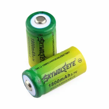 2vnt 16340 Baterija 1800mAh Li-ion Įkraunama baterija 3.7 V +Usb smart baterijos įkroviklis greitai įkraunamas ličio akumuliatorius