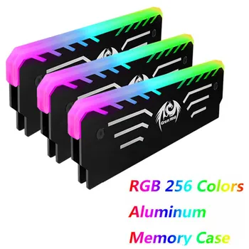 2VNT 3 pin RAM RGB Atminties LED 256 Spalvų Šviesos Efektas Aliuminio Radiatorius Šilumos Kriaukle Aušinimo, 
