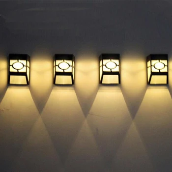 2vnt 4pcs lauko saulės sienos šviesos retro stiliaus RGB sienos lempos smart šviesos kontrolės Koridoriaus šviesos vandeniui sodo kieme dekoro
