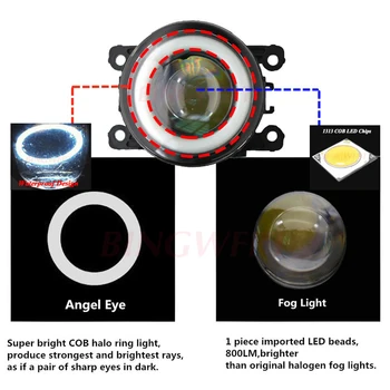 2VNT Automobilio LED Rūko žibintų Angel Eye DRL Šviesos važiavimui Dieną H11 Už L200 2008-Už 