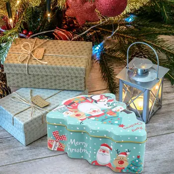 2vnt Kalėdų alavuotoji skarda Dovanų Dėžutės Kalėdų Medžio Formos Saldainiai Dėžutėse Dovanų pakavimo Dėžutė