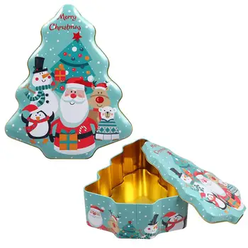 2vnt Kalėdų alavuotoji skarda Dovanų Dėžutės Kalėdų Medžio Formos Saldainiai Dėžutėse Dovanų pakavimo Dėžutė