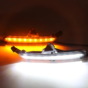 2VNT LED Dienos Veikia Šviesos Kia Rio K2 2016 Geltona Posūkio Signalo Relės Vandeniui ABS 12V DRL Priešrūkinis Žibintas Apdaila