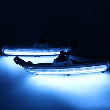 2VNT LED Dienos Veikia Šviesos Kia Rio K2 2016 Geltona Posūkio Signalo Relės Vandeniui ABS 12V DRL Priešrūkinis Žibintas Apdaila