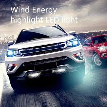 2VNT Vėjo Energijos Automobilio Šviesos važiavimui Dieną, nereikia Išorinio Maitinimo 8 LED DRL Dienos Žibintų Lemputė Automobilio Signalas Šviesa