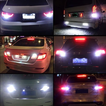 2x Balta Canbus T15 W16W LED Lemputės, Automobilių Atsarginės Atbulinės Šviesos BMW E60 E90 E91 Ford Fiesta Focus, Fusion Mazda 3 5 6 CX-5