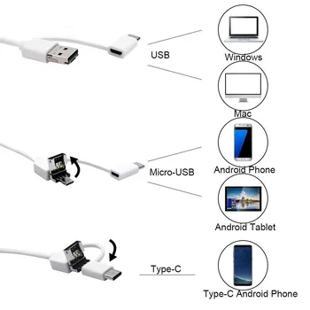 3 1. Otoscope USB Earpick 1.3 MP Endoskopą Tikrinti Kamera, Wifi Ausų Valymo Priemonė HD Vaizdo Ausies Šaukštas, skirtų 