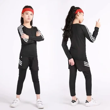 3-dalių mados didelis mergina sportinės aprangos kostiumas tinka paaugliams rudenį sportinę aprangą vaikų sportinę šilumos apatiniai