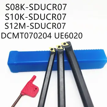 3 gabalus S12M-SDUCR07 S08K-SDUCR07 S10K-SDUCR07 95 laipsnių spirale tekinimo įrankis nuobodu juosta + 10 vienetų DCMT070204 įtvirtino karbido