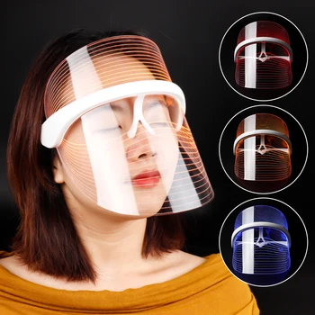 3 Spalvų LED Šviesos Terapija Veido Kaukė Anti-senėjimo Raukšlių Beatuy Įrankiai, Veido SPA Priemonė Grožio Prietaisas Odos Sugriežtinti