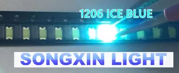 3000pcs 1206 ice blue smd led diodai 3.2*1.6*0.8 mm smd 1206 3216 led aišku, mėlynas
