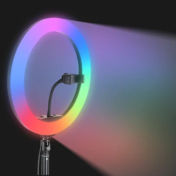 33cm RGB LED Šviesos Žiedas Su Trikoju 2m 1.6 m 0,5 m Spalvinga Pritemdomi Fotografija Apšvietimo Su Remote Control 