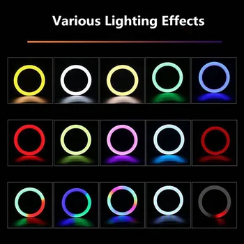 33cm RGB LED Šviesos Žiedas Su Trikoju 2m 1.6 m 0,5 m Spalvinga Pritemdomi Fotografija Apšvietimo Su Remote Control 
