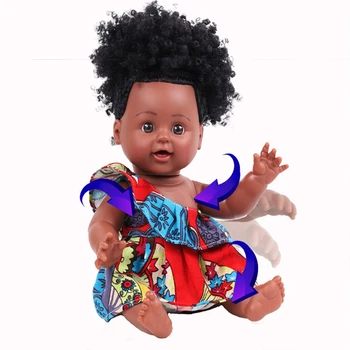 35cm Afrika Baby doll, drabužiai Vaikams, Lėlės Reborn Minkšto Vinilinio Silikono Tikroviška Naujagimio Žaislas Berniukams, Mergaitėms Gimtadienio Dovana žaislai