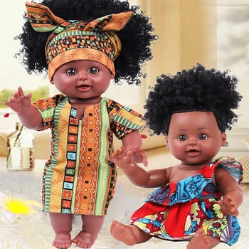 35cm Afrika Baby doll, drabužiai Vaikams, Lėlės Reborn Minkšto Vinilinio Silikono Tikroviška Naujagimio Žaislas Berniukams, Mergaitėms Gimtadienio Dovana žaislai