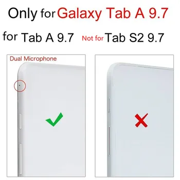 360 Laipsnių Besisukantis Case For Samsung Galaxy Tab 9.7 colių T550 Padengti TabA 9.7 SM-T550 T551 SM-T555 PU Odos Tablet Atveju Stiklas