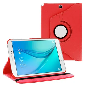 360 Laipsnių Besisukantis Case For Samsung Galaxy Tab 9.7 colių T550 Padengti TabA 9.7 SM-T550 T551 SM-T555 PU Odos Tablet Atveju Stiklas