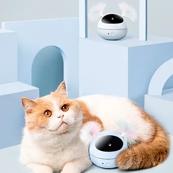 360 Laipsnių Interaktyvus Pet LED Žėrintis Judesio Ball Žaislas Elektros Automatinė USB Įkrovimą, Katė, Kačiukas Šuniui Žaisti Kačių Reikmenys