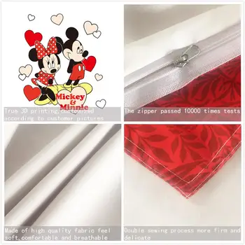 3D Atspausdintas Minnie, Mickey Mouse Vasaros Patalynės Komplektas Antklode Padengti Patalynė, Užvalkalai Šalikas Padengti Vaikams Twin Visą Karalienė