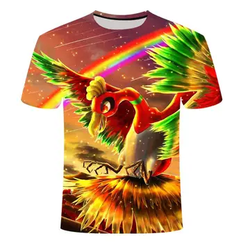 3D atspausdintas T-shirt gaisro phoenix spalvinga vyrų, moterų marškinėlius vasaros rankovėmis didelis dydis liepsna patogus prarasti S-6XL palaidinukė