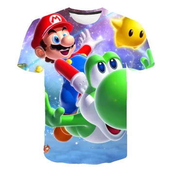 3D atspausdintas vasaros berniukas/mergaitė sonic ežiukai ir super Mario animacinių filmų marškinėliai vaikams trumparankoviai marškinėliai vaikams laisvalaikio drabužiai