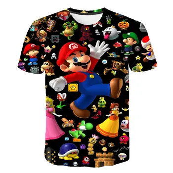 3D atspausdintas vasaros berniukas/mergaitė sonic ežiukai ir super Mario animacinių filmų marškinėliai vaikams trumparankoviai marškinėliai vaikams laisvalaikio drabužiai