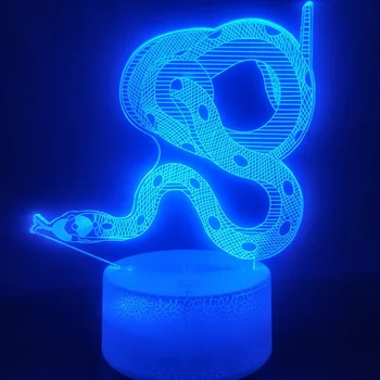 3D Lempos Novetly Kinų Zodiako Gyvatė Geriausių Suvenyrų Vaikų Kambarį Apdaila Usb Led Nakties Šviesos Lempos Atmosfera