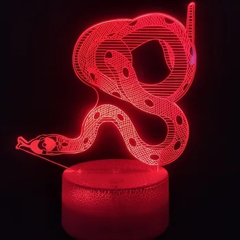 3D Lempos Novetly Kinų Zodiako Gyvatė Geriausių Suvenyrų Vaikų Kambarį Apdaila Usb Led Nakties Šviesos Lempos Atmosfera