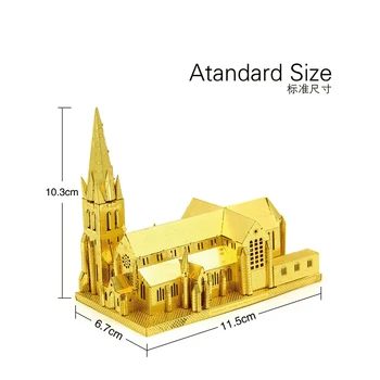 3D Metalo Modelio rinkiniai Romos Castel Sant ' angelo ir Naujosios Zelandijos Christchurch Katedra Pasirinkti,Surinkimas Pastato Modeliai Suaugusiems