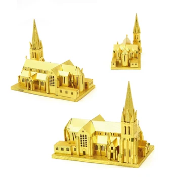 3D Metalo Modelio rinkiniai Romos Castel Sant ' angelo ir Naujosios Zelandijos Christchurch Katedra Pasirinkti,Surinkimas Pastato Modeliai Suaugusiems
