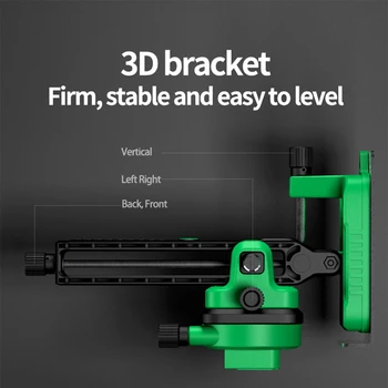 3D Savaime išsilyginantis Žalias Lazeris Lygis 12 Linijos 360 Lazerinis Niveliavimo Prietaisas Iš Įrankiai, Statybos Lygį Trikojo Priemonė Kryžminės Linijos