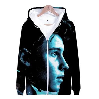 3D Shawn Mendes ilgomis rankovėmis hoodies užtrauktukas hoodie marškinėlius moterims ir vyrams drabužius karšto pardavimo plius dydis kailio Striukė