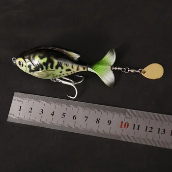 3D tikroviška Sunku Jaukų Garsiai Barškučių 9.5 cm/17g 5vnt bass suvilioti viršų vandens Swimbaits su Nugara Uodegos