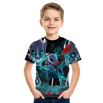 3D Undertale Sans vaikiški marškinėliai cute mados unisex 3D kūdikių berniukų marškinėliai harajuku Vaikų dėvėti drabužiai, vasaros viršūnes camisetas