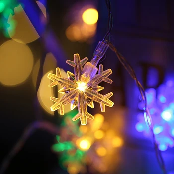 3m 4m 5m LED Girliandą Šviesos Snaigės Formos Pasakų String Žiburiai Kalėdų, Naujųjų Metų Šaliai Apdailos Apšvietimo Baterija JQ