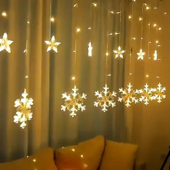 3M 8 Režimai Snaigės LED Užuolaidų Žibintai varveklis pasakų String Kalėdų Žiburiai Naujųjų Metų Vestuves Apdailos ES/JAV Pl
