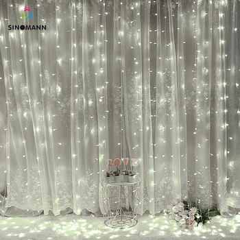 3M x 3M 300 led vestuvių pasakų styginių šviesos kalėdų šviesos 300 led pasakų šviesos girlianda sodo šalis užuolaidų apdaila