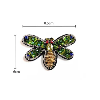 3pcs Bitės Blizgančiais Cirkonio Granulių Pleistrai Kristalų Aplikacijos Siūti Drabužiai, Krepšiai Apdaila 