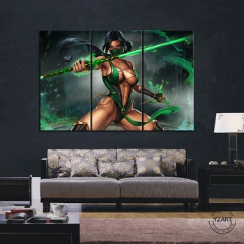 3pcs Nuotrauka iš Žaidimo Mergina Jade (Mortal Kombat) Žaidimo Plakatą, Dekoratyvinis Dažymas už Kambarį Sienų Dekoras