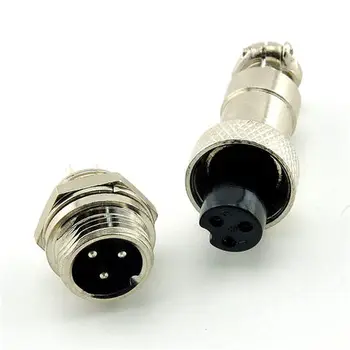 3PIN 12mm GX12-3 pagrindinių aviacijos plug kabelio jungtis kištuko + lizdas, 5 poros