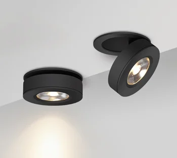 3W5W/7W/10W/12W slim LED įterptųjų lubų žemyn lempos,Sulankstomas ir 360 laipsnių pasukti pastatytas COB Vietoje šviesos Embedded Downlight