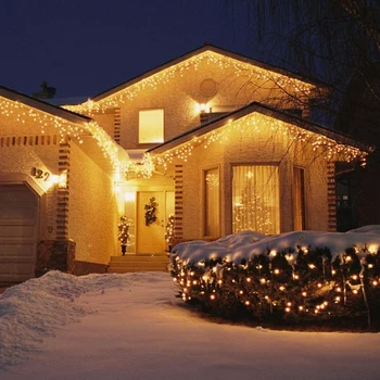 4*4M Kalėdinė Girlianda LED Užuolaidų Varveklis Styginių Šviesos 220V Ašaros 0.4-0.6 m pasakų žibintai Sodo Etape, Lauko Dekoratyvinis Apšvietimas