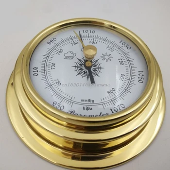 4 Cm 4 VNT./set Termometras su Drėgmėmačiu Barometras Laikrodžiai Laikrodis Vario Apvalkalas, Cirkonio Jūrų Oras Stotis