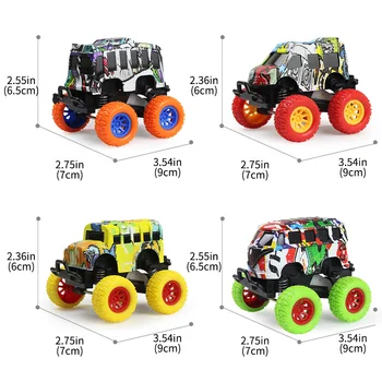 4 Stilius Mini Traukti Atgal Lydinio Automobilio Modelį Žaislas Grafiti Spalvinga Diecast Metal Transporto priemonės, Žaislai, Vaikų Berniukų Kalėdų Dovana